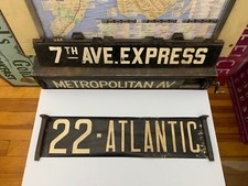 NYC BUS ROLL SIGN BROOKLYN ATLANTIC AVENUE EAST RIVER BEDFORD STUYVESANT GREENE picture
