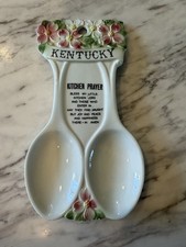 Vtg 1960-1970s Kentucky Souvenir Kitchen Prayer Spoon Rest Wall Hanging Decor picture