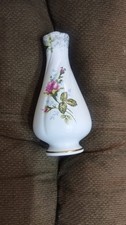 Vintage Chodziez Poland PorcelaiVintage Chodzin Small Vase Floral Rose Gold Trim picture