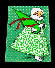 ADORABLE MID CENTURY SILKSCREEN CHRISTMAS CARD W/ENV. BY CHUCK GRUEN-NOS picture