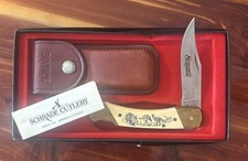 Vintage 1982 Schrade Scrimshaw SC507 Ram Lockback Knife Sheath Box Papers Mint picture