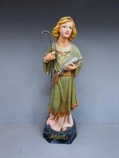 Vintage Saint Archangel Raphael with fish statue figurine religious art picture