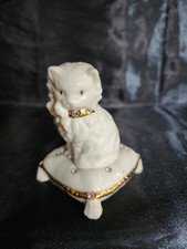 Lenox Razzle Dazzle Me Kitty Ornament White Gold Rhinestones READ picture