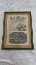 📰⚓ 1862 Frank Leslie's Newspaper Civil War USS Merrimack Framed 15x20 🇺🇸 picture