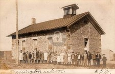 Sodus NY New York Cobblestone Architecture School Bldg 1900s RPPC Postcard COPY picture