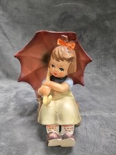 Vtg ARNART 5TH AVE RAINY DAY GIRL UMBRELLA PAINTED FIG. JAPAN***45-19 picture