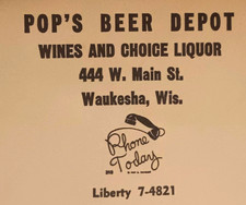 Antique 1930s Pops Beer Depot promo HAND FAN Fishin' Friends Waukesha WISconsin picture