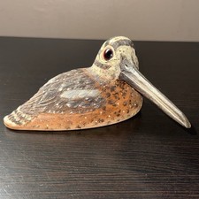 D & J Fuller Vintage Hand Carved Cedar Duck Woodcock Bird Sculpture 1991 #3803 picture