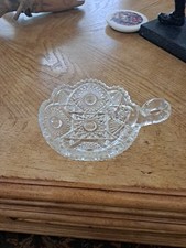 Beautiful Vintage Crystal Dish with Handle 6