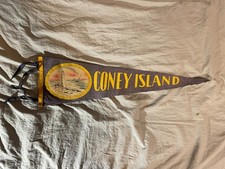 Vintage 1940's Coney Island Felt Pennant 25