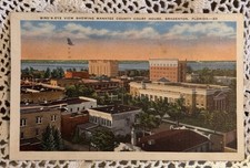 Vintage 1941 Bradenton FL Manatee County Court House Linen Postcard Posted picture