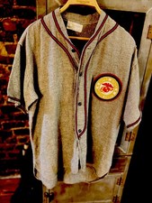 ORIG.USMC LATE40S-50S BASEBALLTEAM SHIRTPATCHED,LABELCOTTONTRITONEBOLDMINTYL picture