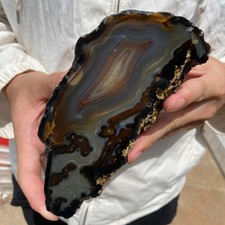 4.4lb Natural Lace Banded Agate Quartz Crystal Rough mineral specimens，Brazil picture
