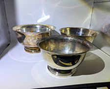 PATINA Set of 3 Silver Plate Serving Bowls Tea Dinnerware  picture