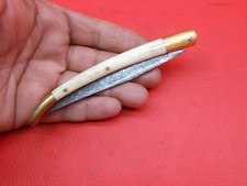 Custom Made Damascus Blade Forge De Laguiole Knife Bone Handles With Sheath A014 picture