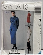 McCall’s 9529 Size 10-12-14 Lined Dress Or Lined Jacket And Skirt UNCUT PREOWNED picture