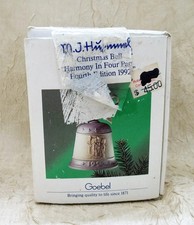 M.J. Hummel 1992 Vintage Christmas Bell Holiday Goebel Brand picture