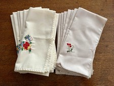 Vintage Cloth Dinner Table Napkins 14 Pc Lot 2 Different Sets picture