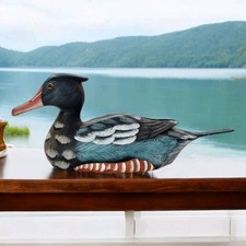 Vtg Wooden Red Breasted Merganser Duck Figurine 8