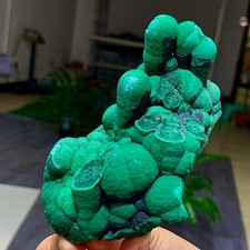381G Natural VELVET Azurite/Malachite cat's eye specimen crystal mineral-Congo picture