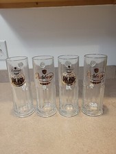 VINTAGE 4 Radeberger Pilsner German Beer Glass Stein Gold Sahm Maximilian Mugs picture
