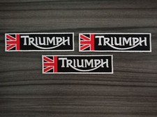 3pcs TRIUMPH Black Racing Patches MOTORSPORTS Embroidered Iron or Sewn on Shirt picture