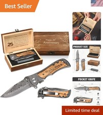 GiveGreatGift 25 Anniversary for Men Gifts, 25th Wedding brown black picture
