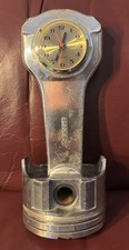 Vintage Racing Piston w/ Brooks B1 Connecting Rod & Battery CLOCK picture