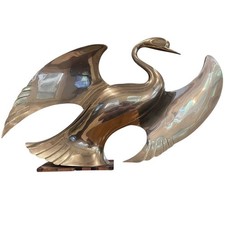 Rare Vintage MCM DOLBI CASHIER Brass Bird In Flight - Swan, Duck, Goose - Large picture