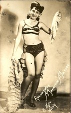 Sexy woman Risque dancer in costume Moyaima Marcos c1930s-40s RPPC Postcard bhn picture