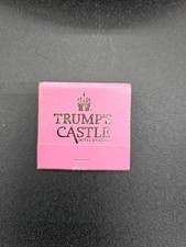 Vintage Trump's Castle Hotel & Casino Matchbook Gold Pink Matchbook ~ Unstruck picture