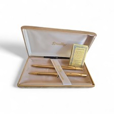 Vintage Bradley Pen & Pencil Set ~ Gold Tone In Original Box picture
