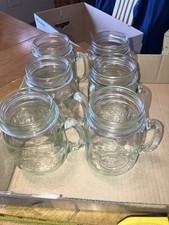 Qty 6 Golden Harvest Drinking Mugs Glasses With Handles picture