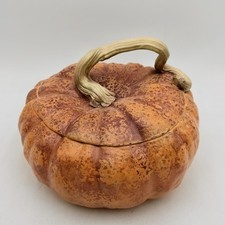 PATRICIA GARRETT Studio Pottery PUMPKIN Tureen w/ Lid 7 X 9 Signed 1997 MINT picture