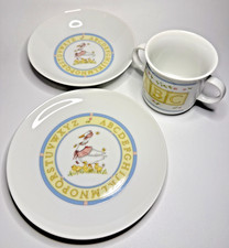 Vtg Once Upon A Time Children’s 3 Piece Set Mother Goose /Alphabet Design Japan picture