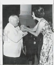 1964 Press Photo West German Chancellor Erhard greets Mrs. Lyndon B. Johnson picture