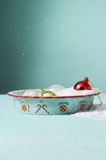 NWT Anthropologie Christmas Ginger House Pie Stoneware Pie Dish picture
