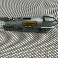 VTG Mercury Rocket Mechanical Bank Metal No Key Manufacturers Bank St.Louis  picture
