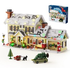 Christmas Holiday House Building Set Christmas Holiday Snow Village Blocks Toys picture