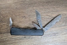 Vintage Mikov Czecho Slovakia Folding Pocket Knife Multi Blade Black Utility  picture