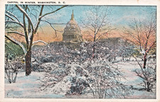 Unique The Capitol in Winter, Washington D.C. Snow Scene Postcard picture