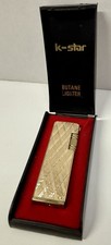 Vintage Gold Tone K-Star Butane Lighter *Untested picture