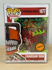 Funko POP Chainsaw Man #1677 CHASE Signed RYAN COLT LEVY w/ Inscription JSA COA picture