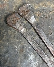 2 Original General Custer Era Horseshoe Nails US 1876 Mark Excavated Last Stand picture