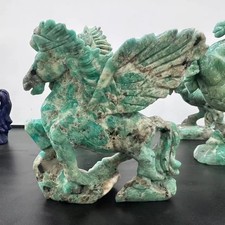 1.77LB Natural Amazonite Quartz Hand Carved Unicorn Skull Crystal Reiki Decor picture
