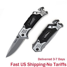 9-in-1 Tactical Folding Knife – EDC Pocket Knife with Fire Starter & Glass Break picture