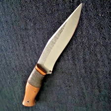 5/32 Full Tapered Tang, A2 tool steel stock. West epoxy systems hemp over Osage picture