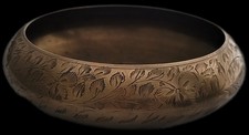 Brass Bowl Engraved Floral Designs Handmade India Decorative picture