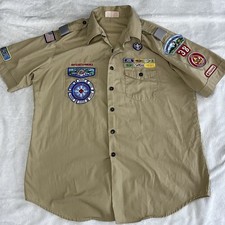 Vintage Boy Scouts Of America Mens XL Official Shirt BSA Khaki Made In USA EUC picture