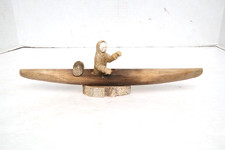 Vintage Native Inuit sculpture large Eskimo Canoe Boat Alaskan carving alaskan picture